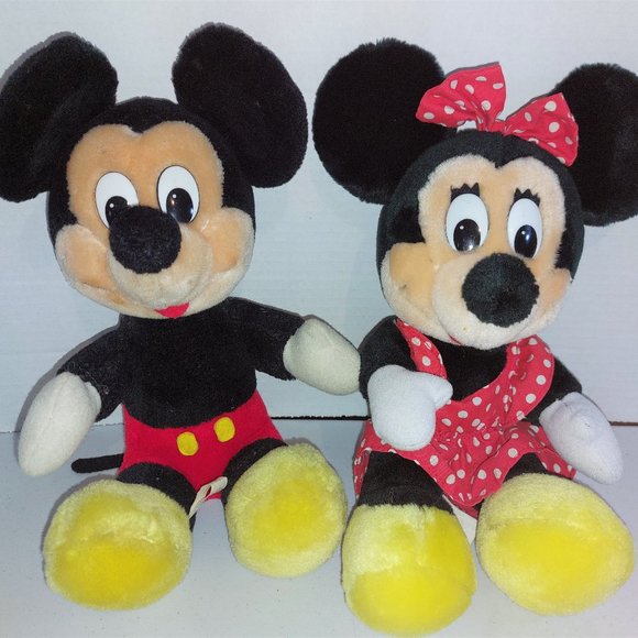 Vintage Disneyland Walt Disney World Mickey and Minnie Plush 12" - Picture 1 of 4